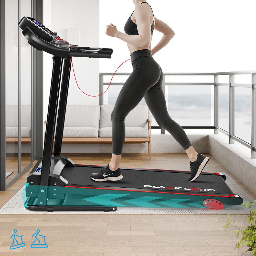 BLACK LORD Treadmill Electric Exercise Running Machine Incline Foldable 400mm