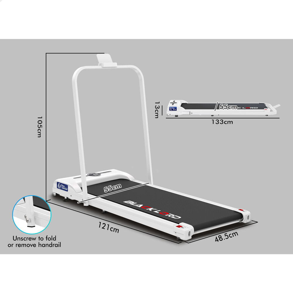 BLACK LORD Treadmill Electric Walking Pad Folding Fitness Machine Home Gym White