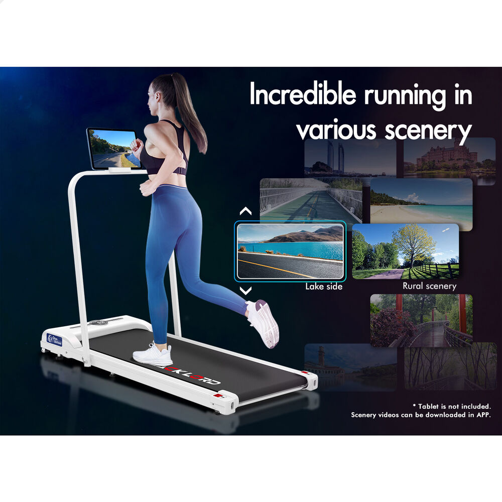 BLACK LORD Treadmill Electric Walking Pad Folding Fitness Machine Home Gym White