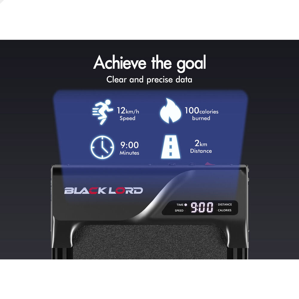 BLACK LORD Treadmill Electric Walking Pad Incline Gym Brushless Motor Black