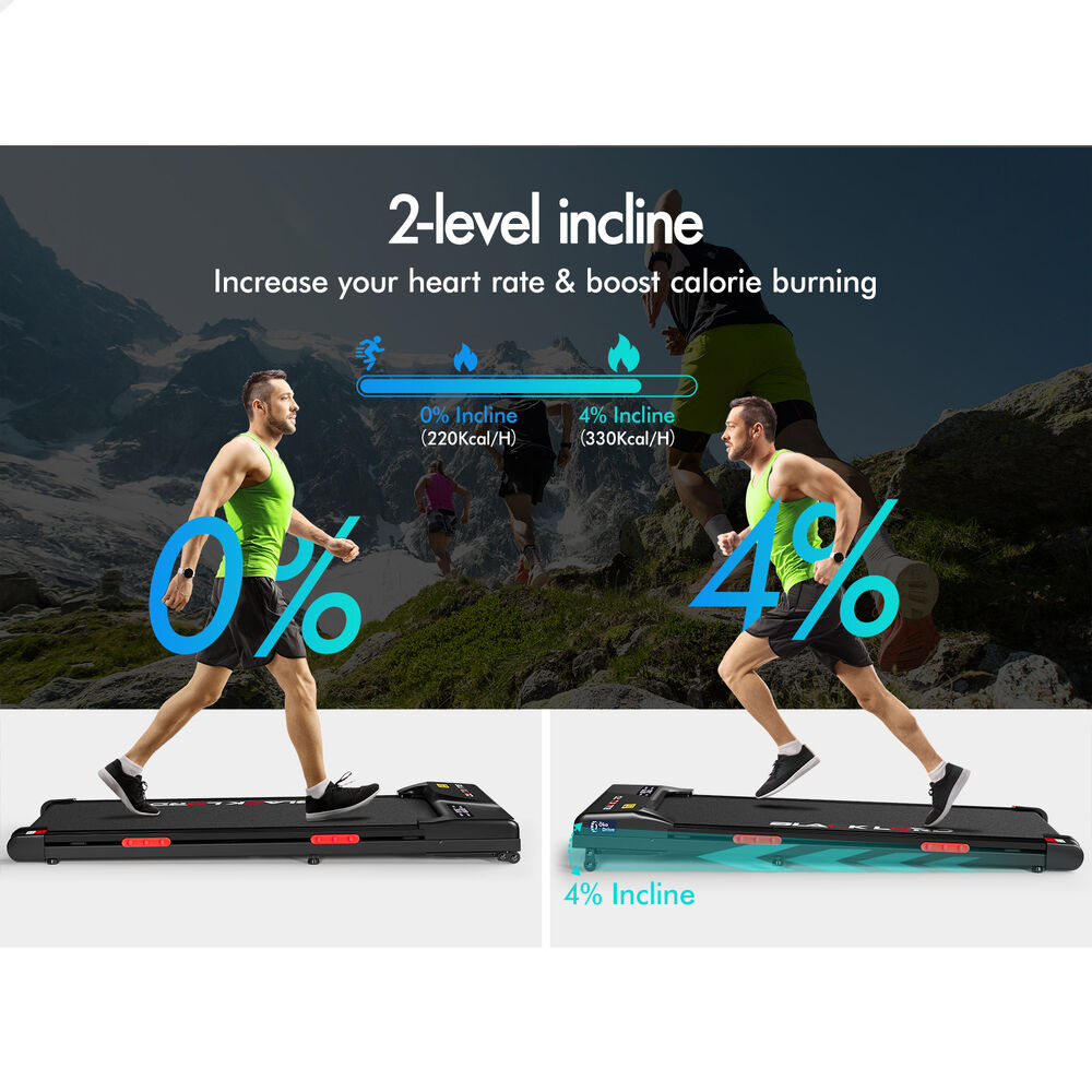 BLACK LORD Treadmill Electric Walking Pad Incline Gym Brushless Motor Black