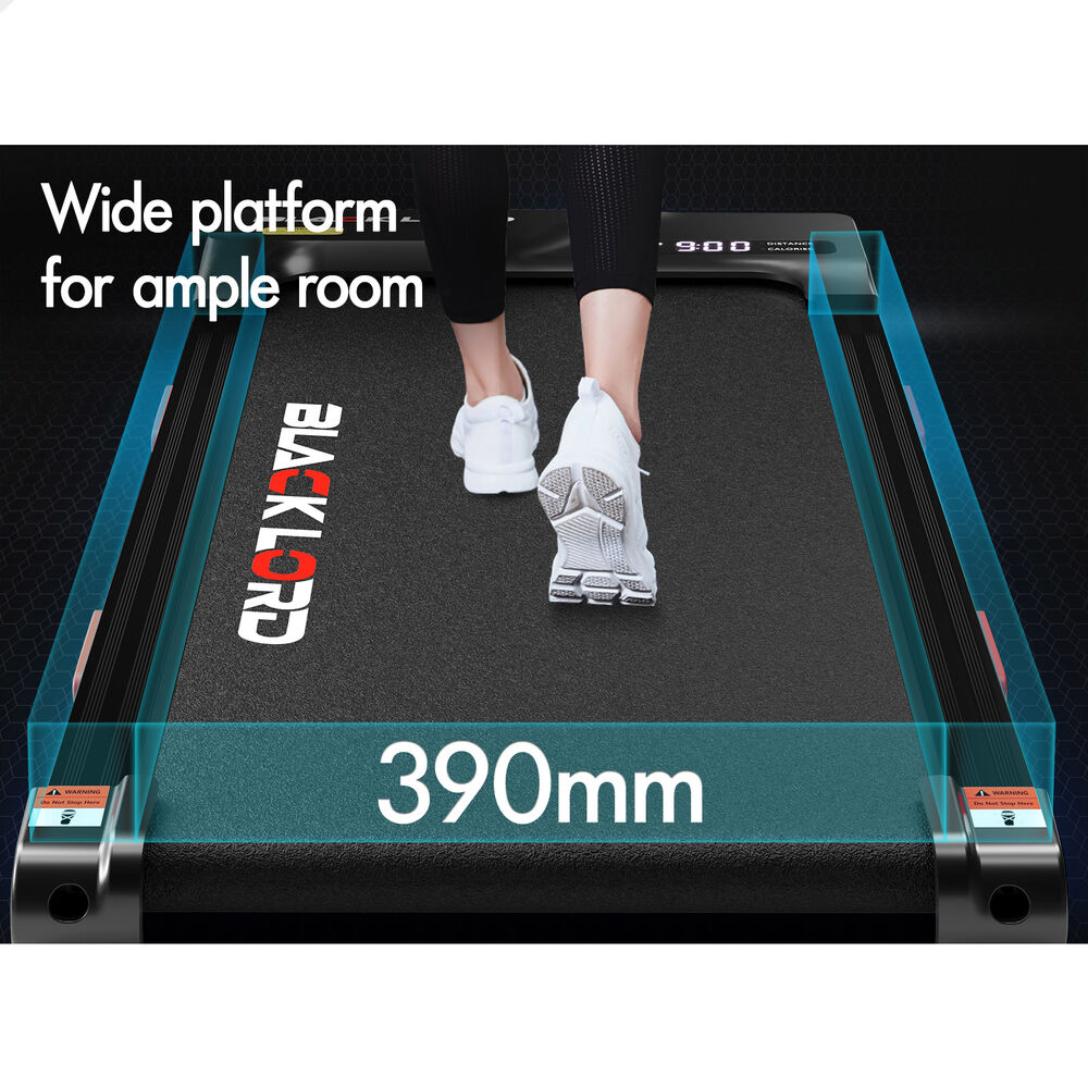 BLACK LORD Treadmill Electric Walking Pad Incline Gym Brushless Motor Black