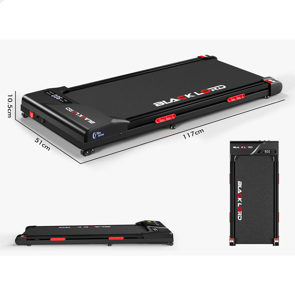 BLACK LORD Treadmill Electric Walking Pad Incline Gym Brushless Motor Black