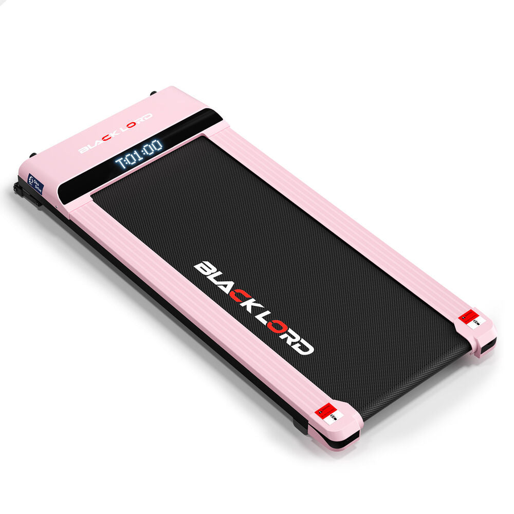 BLACK LORD Treadmill Electric Walking Pad Steel Frame Under Desk Gym 410mm Pink