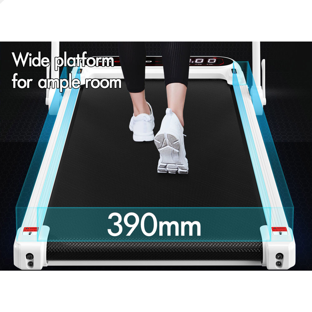 BLACK LORD Treadmill Electric Walking Pad Incline Shock Absorbers Foldable White