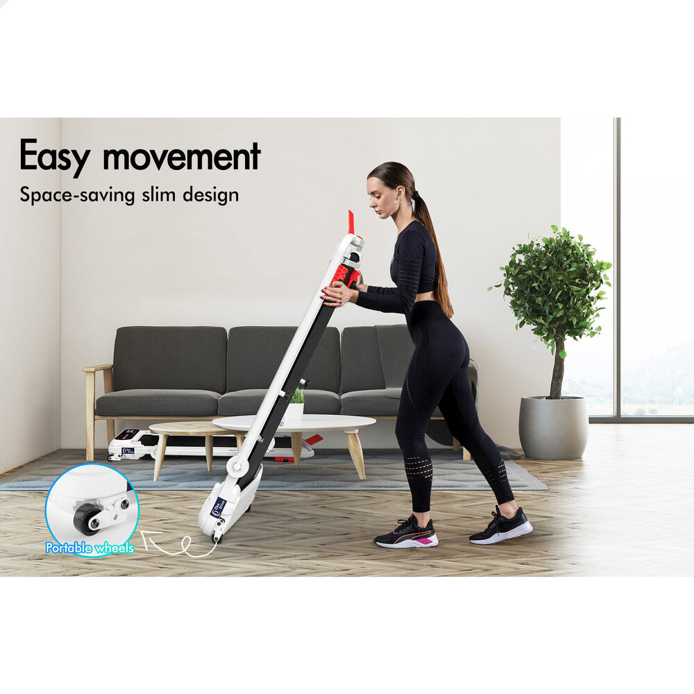 BLACK LORD Treadmill Electric Walking Pad Incline Shock Absorbers Foldable White