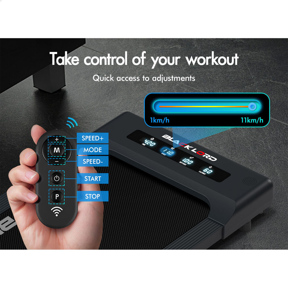BLACK LORD Treadmill Electric Walking Pad Under Desk Home Gym 400mm Grey