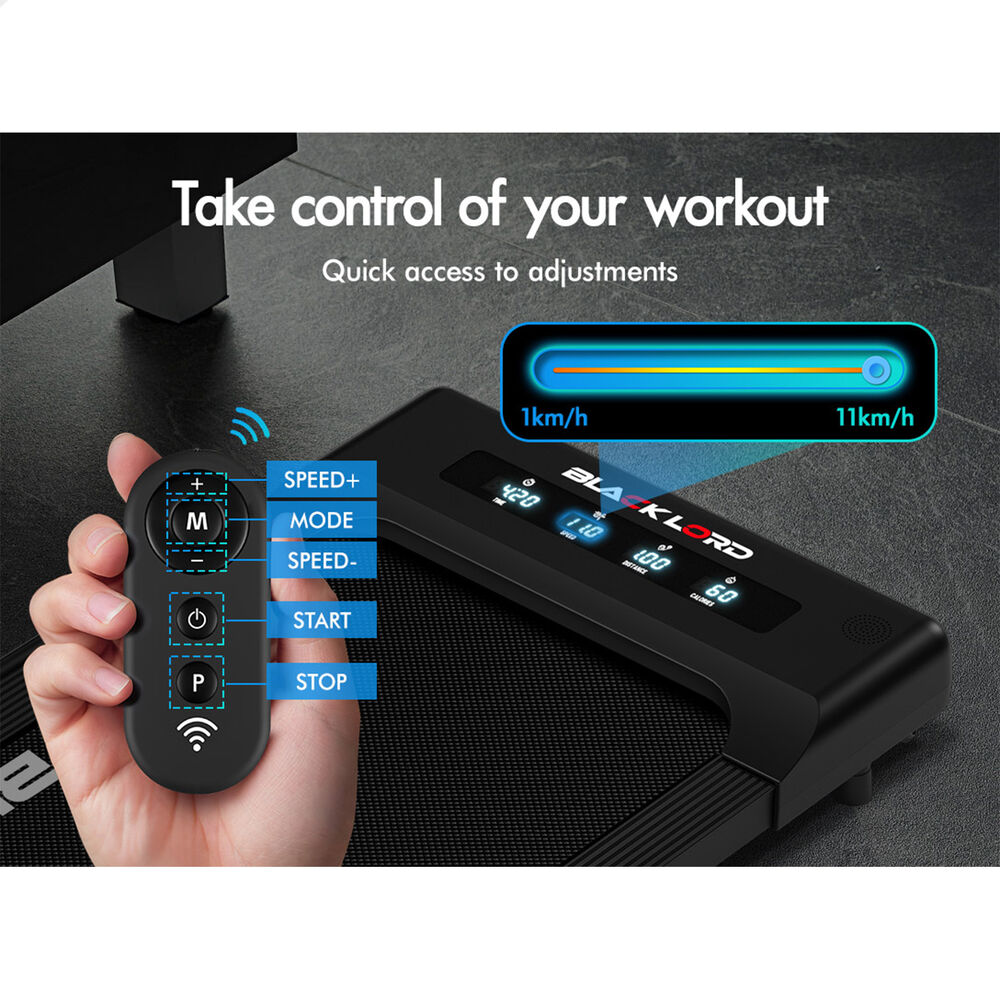 BLACK LORD Treadmill Electric Walking Pad Under Desk Foldable Gym 400mm Black
