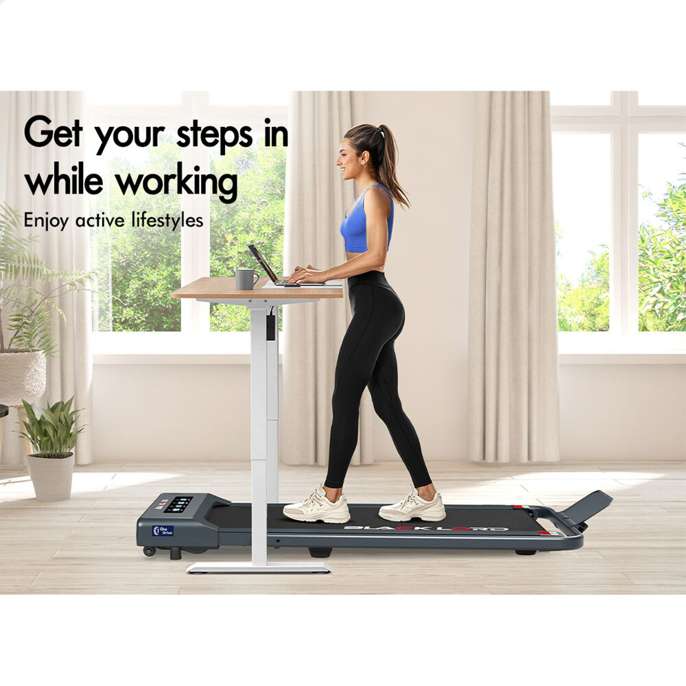 BLACK LORD Treadmill Electric Walking Pad Under Desk Foldable Gym 400mm Grey