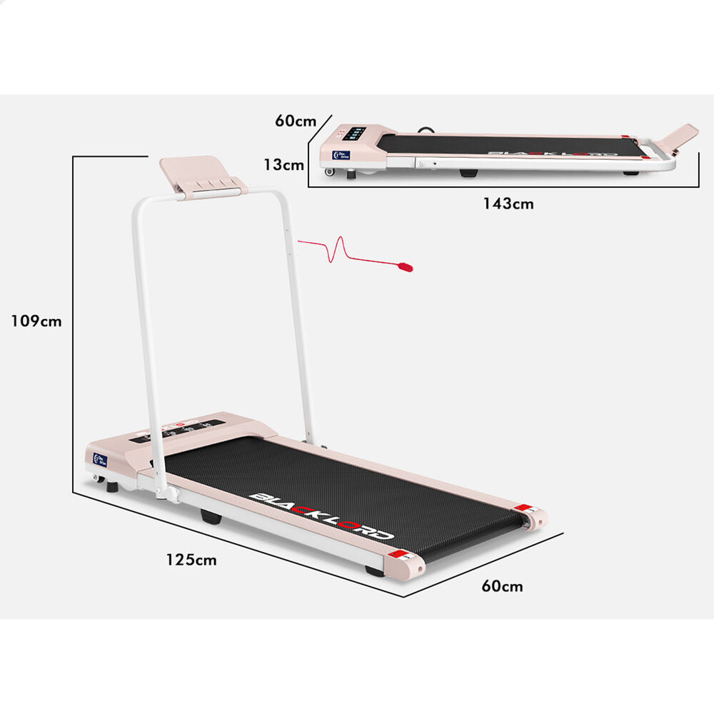BLACK LORD Treadmill Electric Walking Pad Under Desk Foldable Gym 400mm Pink