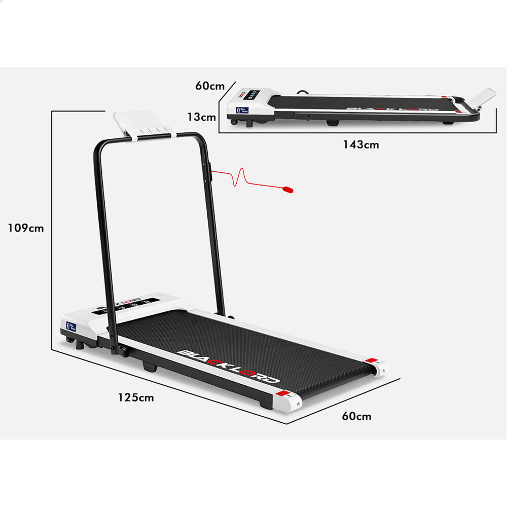 BLACK LORD Treadmill Electric Walking Pad Under Desk Foldable Gym 400mm White
