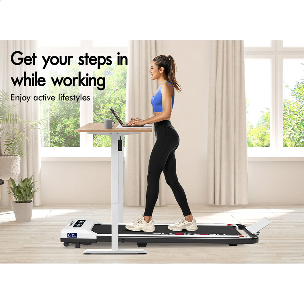 BLACK LORD Treadmill Electric Walking Pad Under Desk Foldable Gym 400mm White