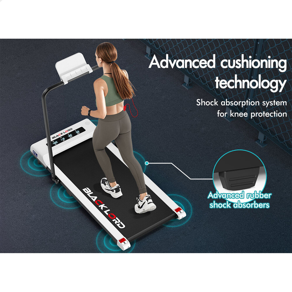 BLACK LORD Treadmill Electric Walking Pad Under Desk Foldable Gym 400mm White