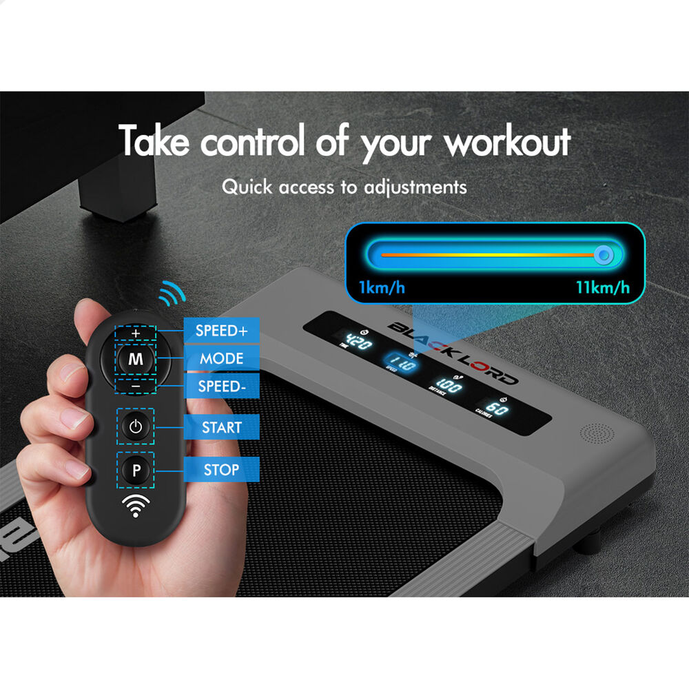 BLACK LORD Treadmill Electric Walking Pad Under Desk Home Gym 400mm White