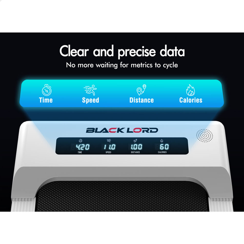 BLACK LORD Treadmill Electric Walking Pad Under Desk Home Gym 400mm White