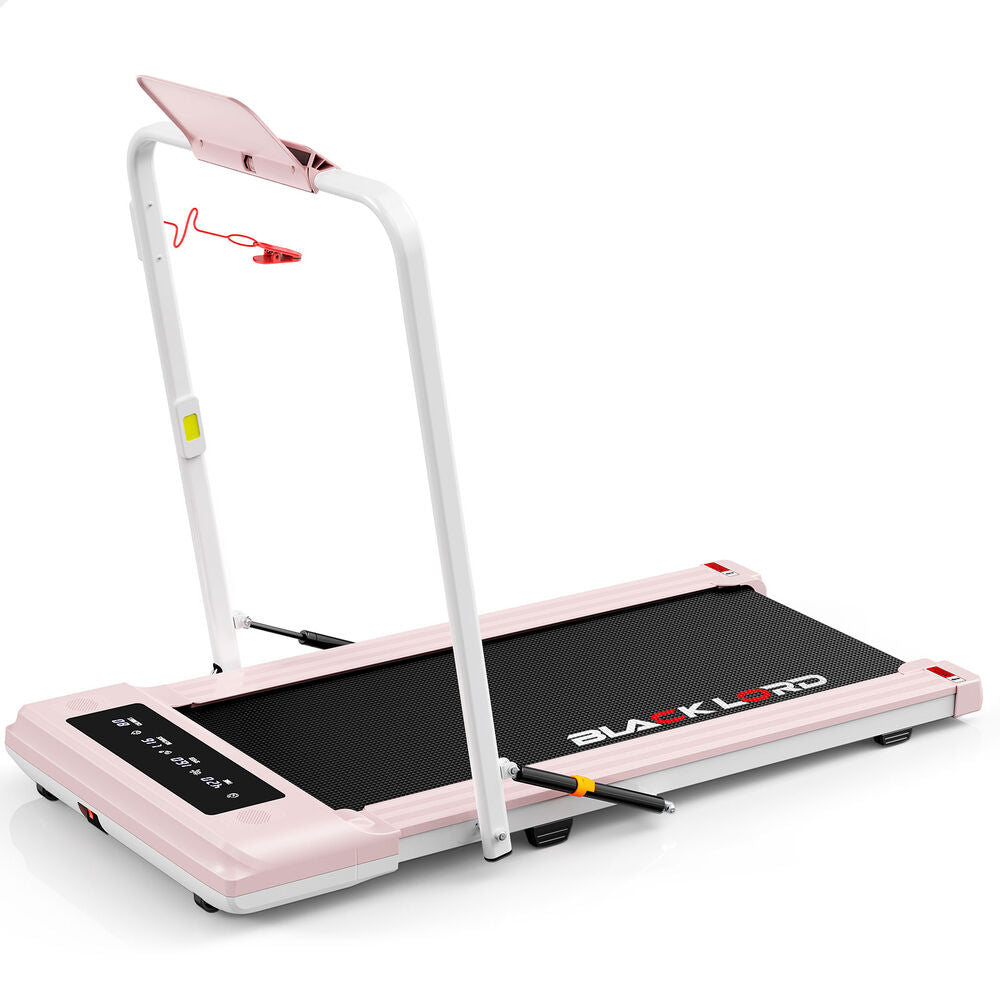 BLACK LORD Treadmill 2 IN 1 Electric Walking Pad 400mm Hydraulic Foldable Pink