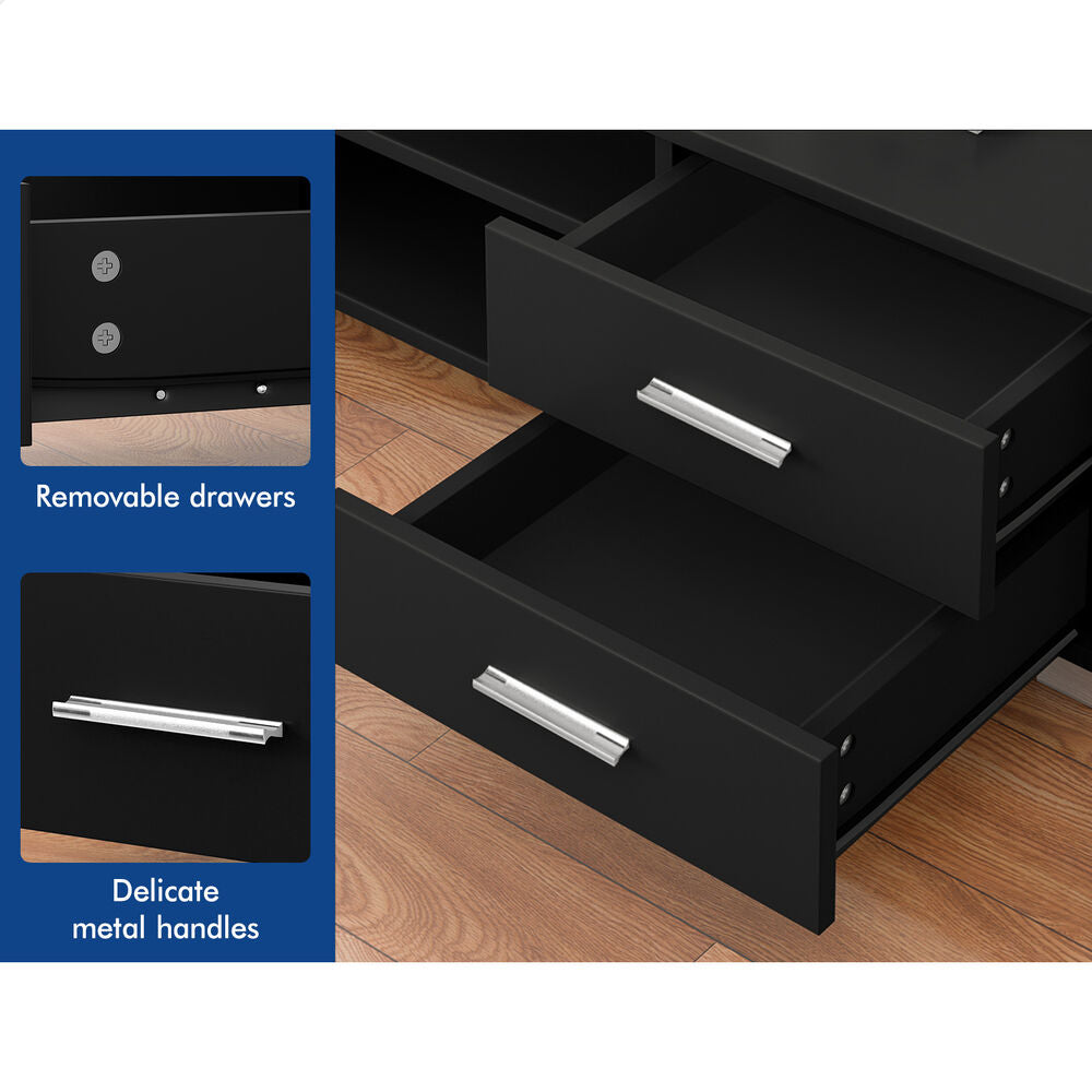 ALFORDSON Entertainment Unit TV Cabinet Stand 120cm Black