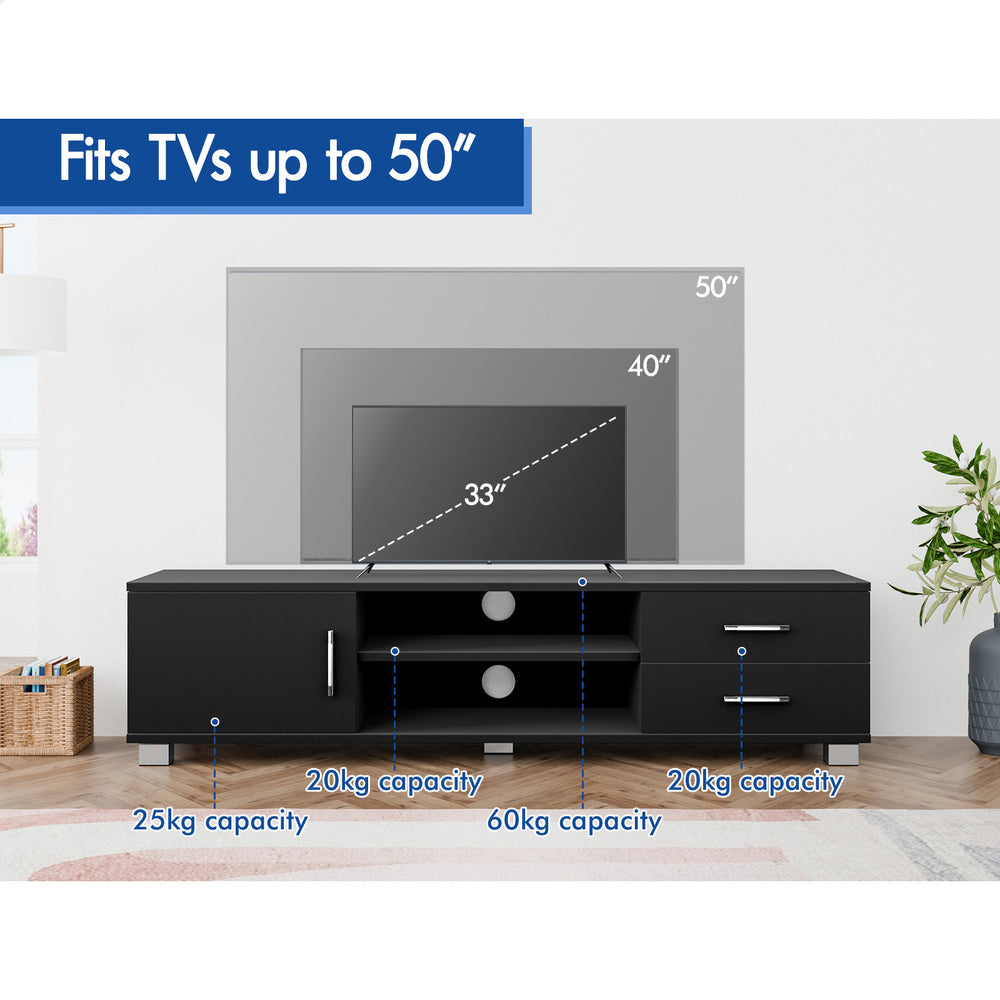 ALFORDSON Entertainment Unit TV Cabinet Stand 120cm Black
