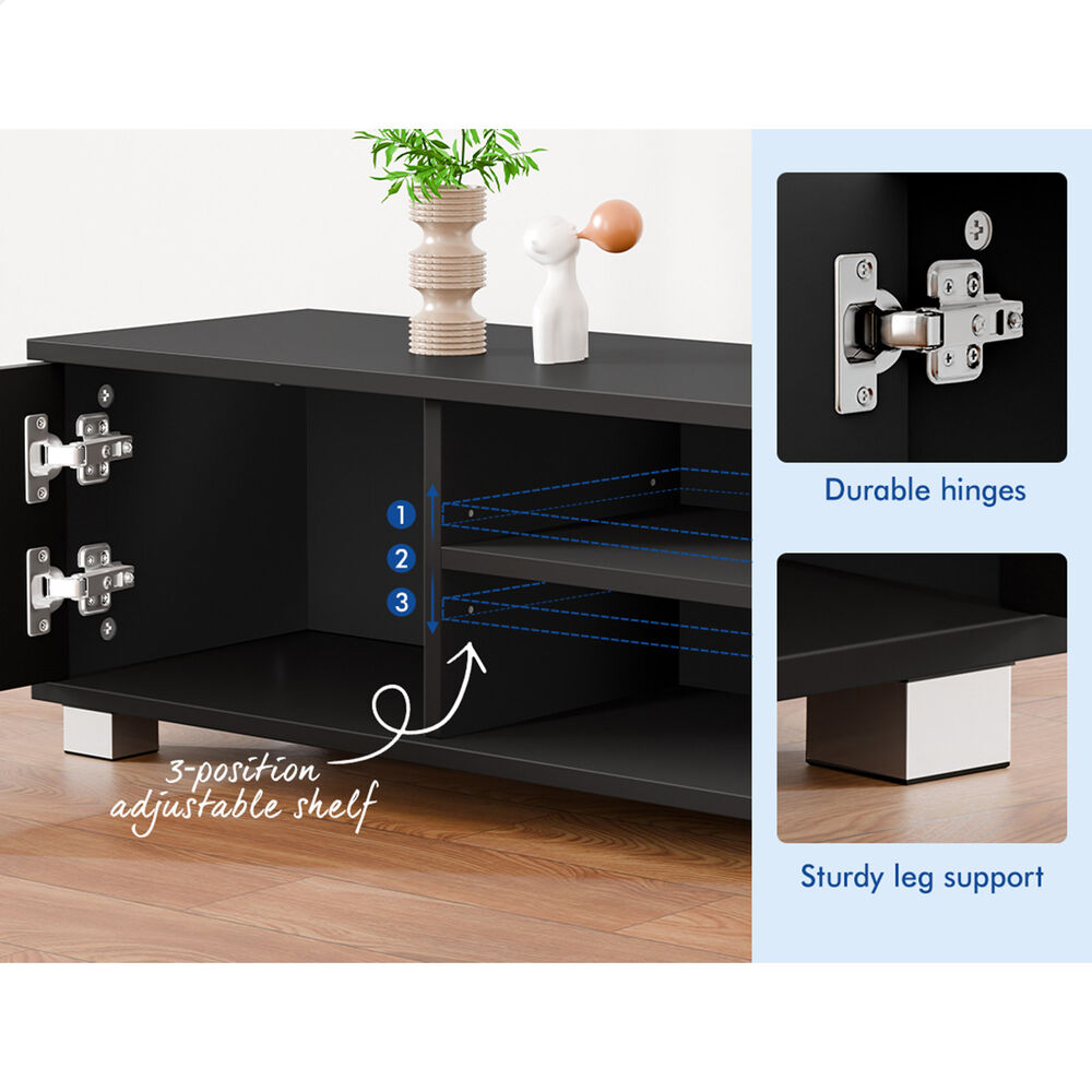 ALFORDSON Entertainment Unit TV Cabinet Stand 120cm Black