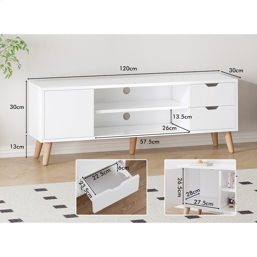 ALFORDSON Entertainment Unit TV Stand Storage 120cm White
