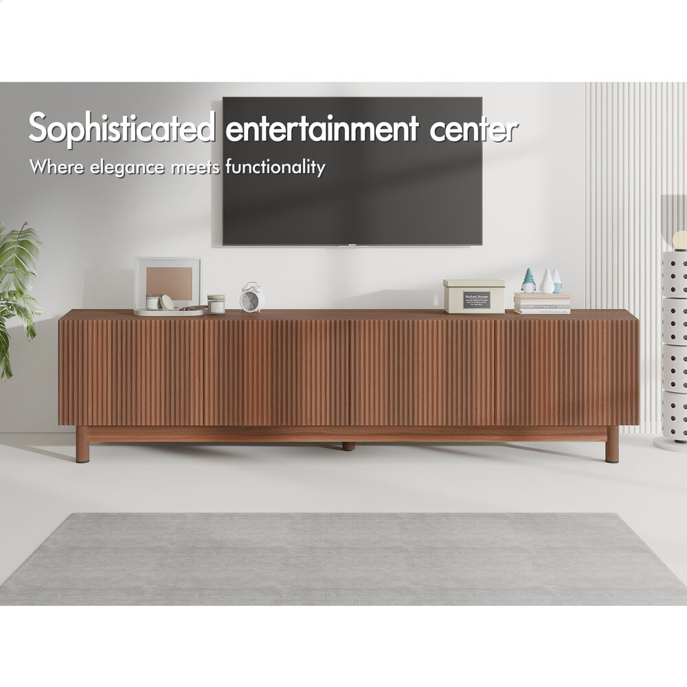 ALFORDSON TV Cabinet Entertainment Unit Stand 180cm Storage Shelves Walnut