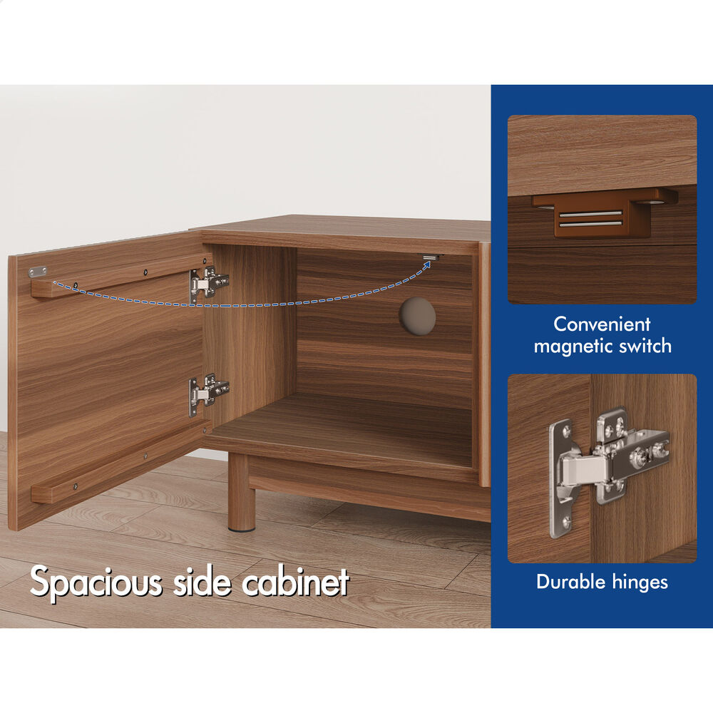 ALFORDSON TV Cabinet Entertainment Unit Stand 180cm Storage Shelves Walnut