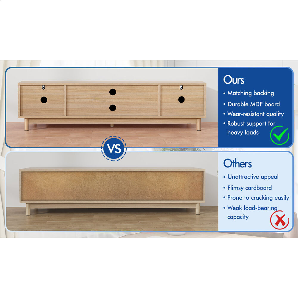 ALFORDSON Entertainment Unit TV Cabinet Stand 180cm Oak