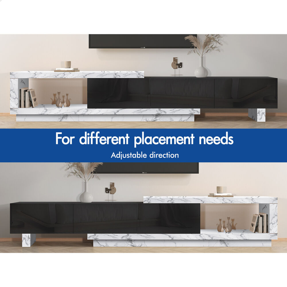 ALFORDSON 190-280cm Extendable Entertainment Unit TV Stand Cabinet Drawer Marble