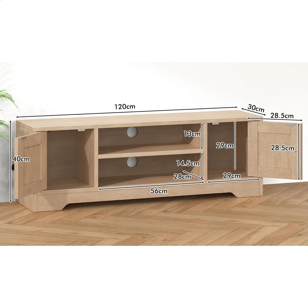 ALFORDSON TV Cabinet Entertainment Unit Stand 120cm Hamptons Storage Wood