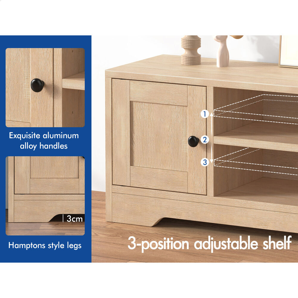 ALFORDSON TV Cabinet Entertainment Unit Stand 120cm Hamptons Storage Wood