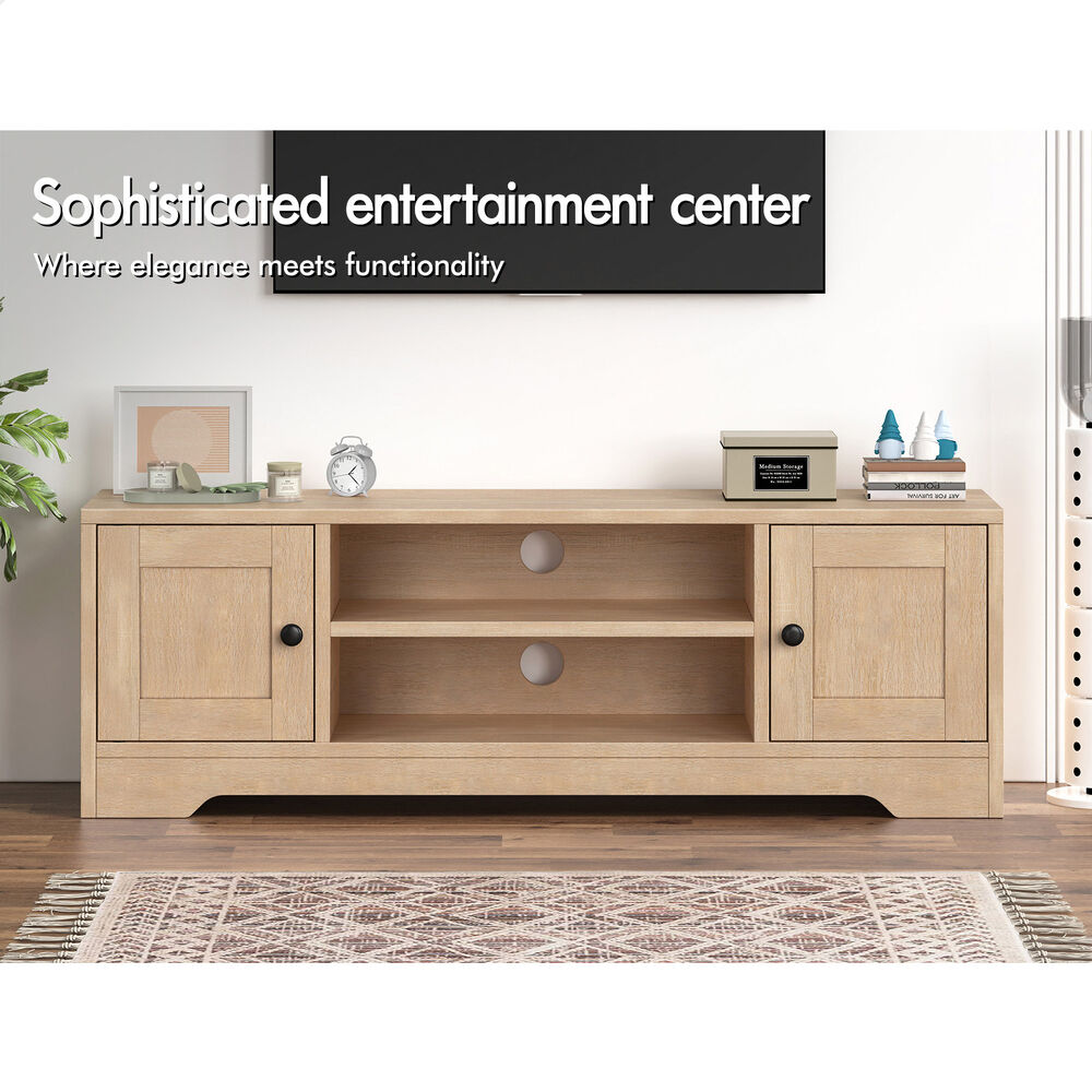 ALFORDSON TV Cabinet Entertainment Unit Stand 120cm Hamptons Storage Wood