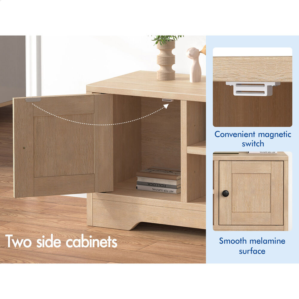 ALFORDSON TV Cabinet Entertainment Unit Stand 120cm Hamptons Storage Wood
