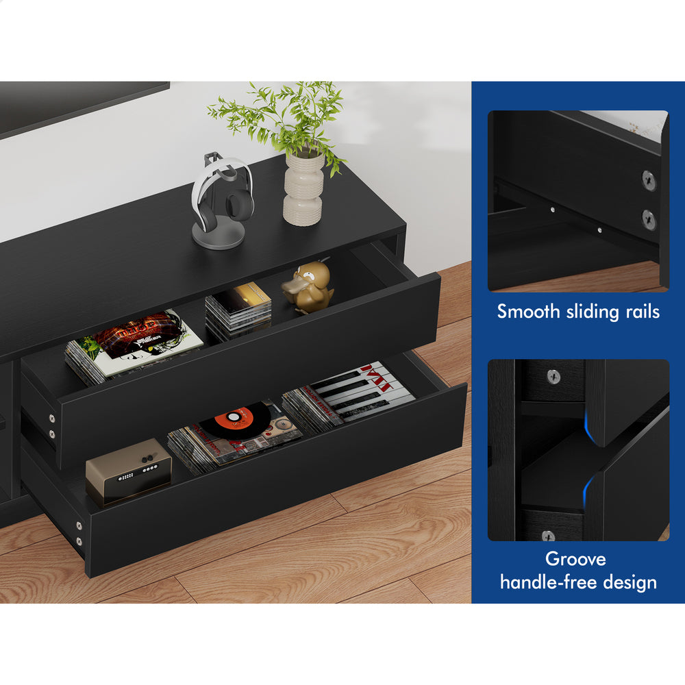 ALFORDSON Entertainment Unit TV Cabinet Stand Storage Drawer 180cm Black