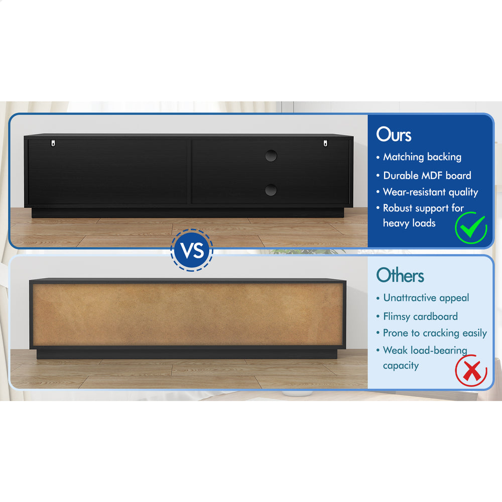 ALFORDSON Entertainment Unit TV Cabinet Stand Storage Drawer 180cm Black