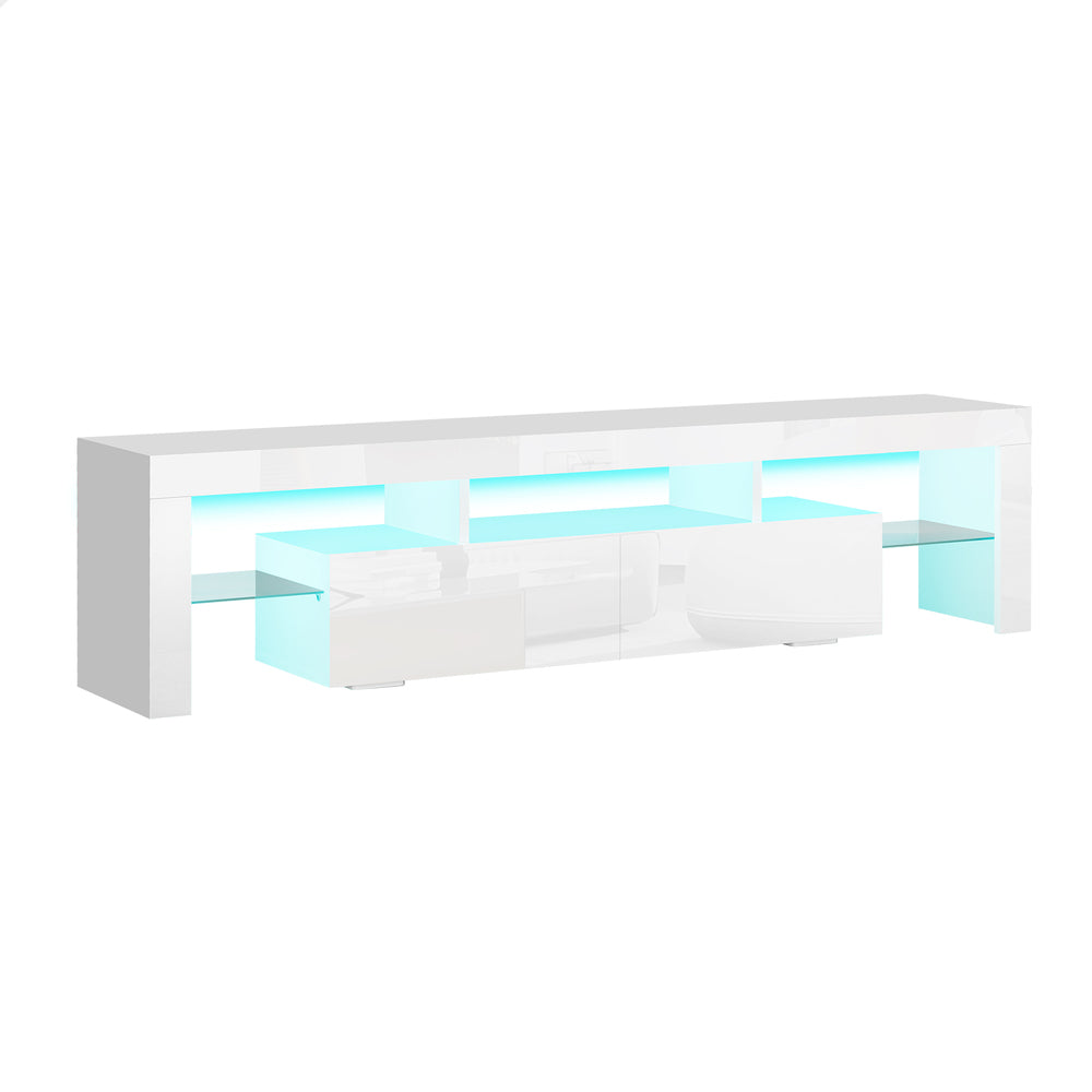 ALFORDSON Entertainment Unit TV Stand LED Light 160cm White