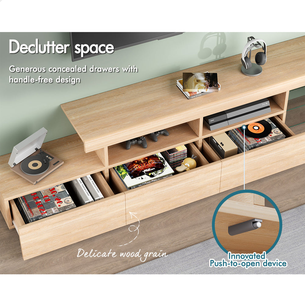 ALFORDSON Entertainment Unit 220cm TV Stand LED Oak
