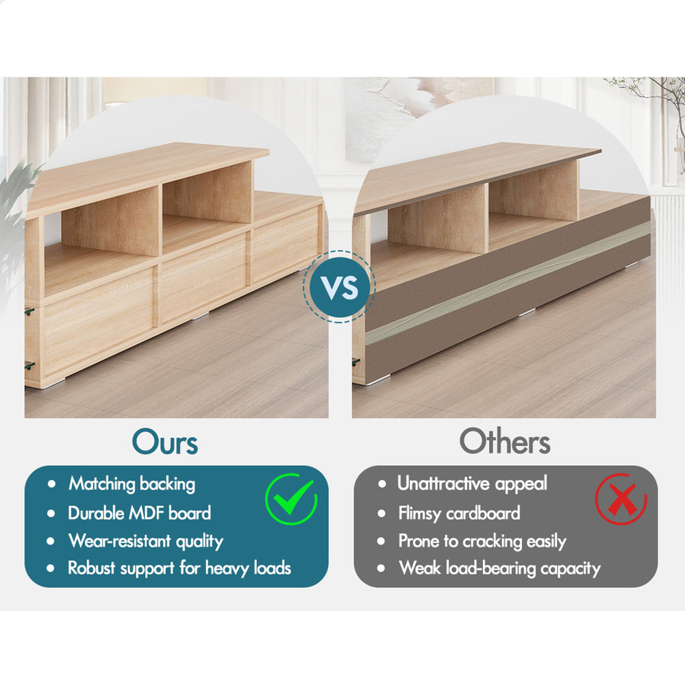 ALFORDSON Entertainment Unit 220cm TV Stand LED Oak