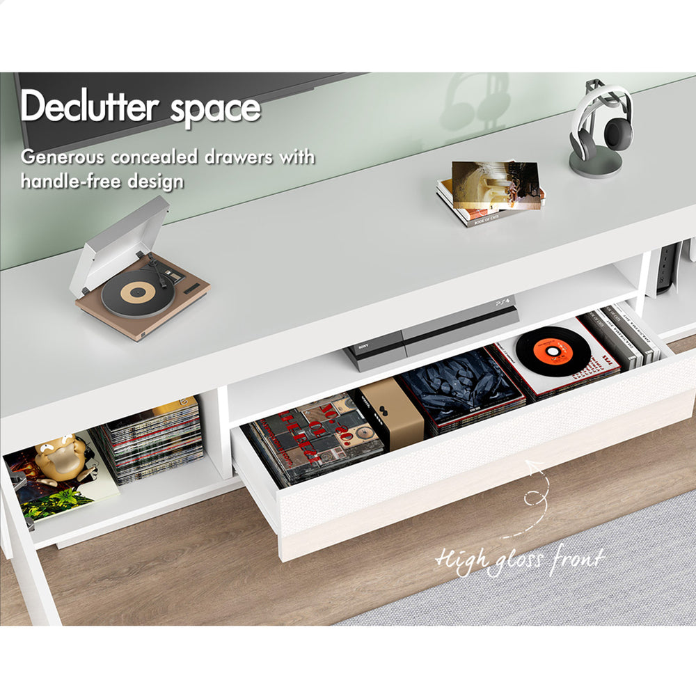 ALFORDSON Entertainment Unit 180cm TV Cabinet LED White