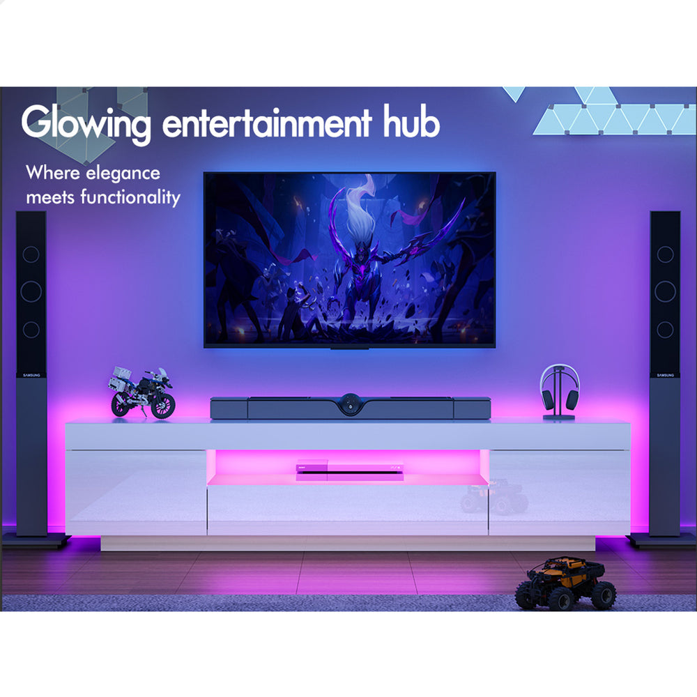 ALFORDSON Entertainment Unit 180cm TV Cabinet LED White