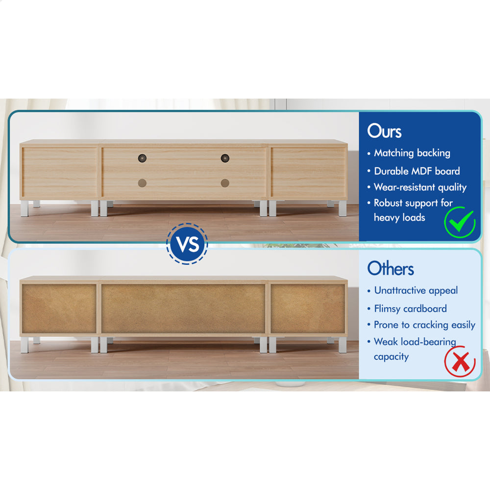 ALFORDSON Entertainment Unit TV Cabinet Stand 190cm Wood