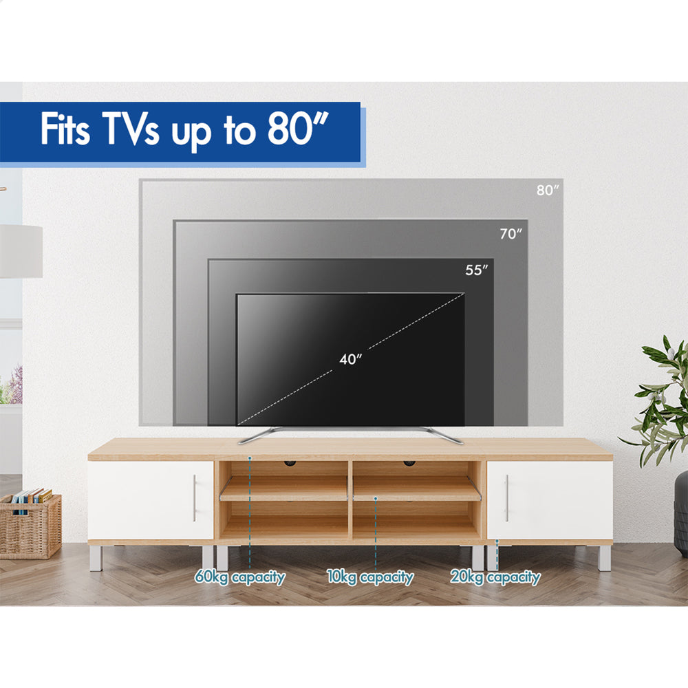 ALFORDSON Entertainment Unit TV Cabinet Stand 190cm Wood