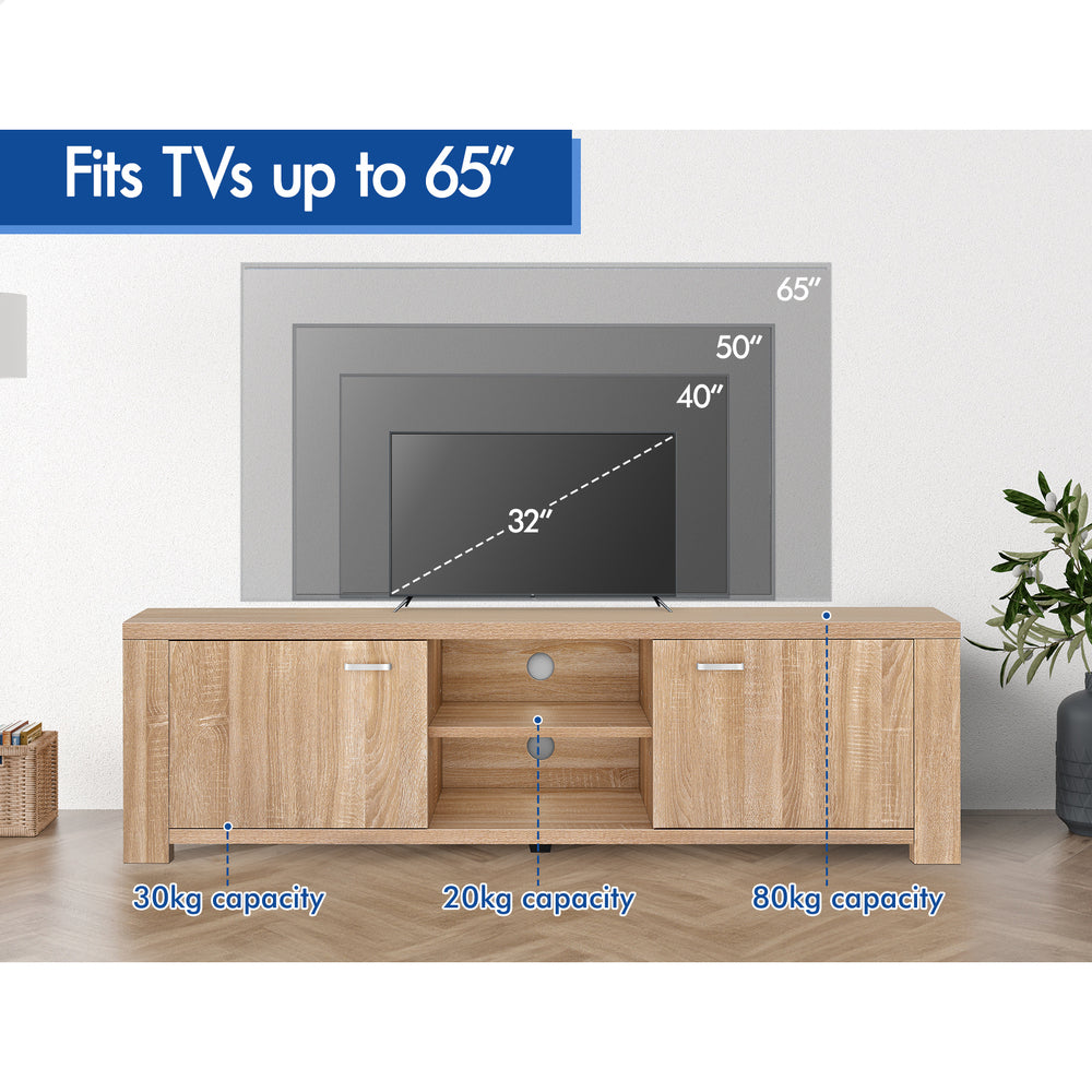 ALFORDSON Entertainment Unit TV Cabinet Stand 160cm Wood