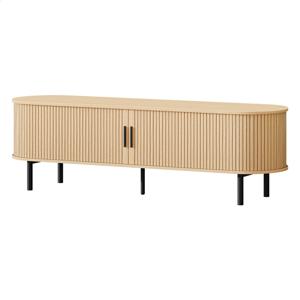 ALFORDSON TV Cabinet 160cm Entertainment Unit Stand Tambour Sliding Doors Metal