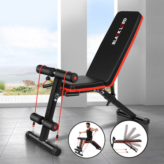 BLACK LORD Weight Bench Adjustable FID Fitness Flat Incline Decline Gym
