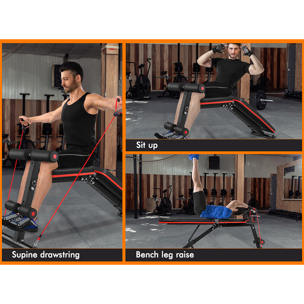 BLACK LORD Weight Bench Adjustable FID Fitness Flat Incline Decline Gym