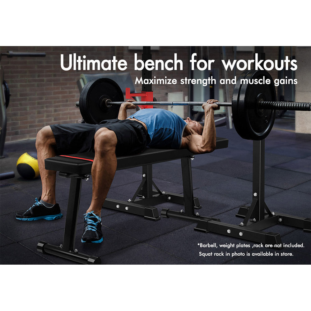 BLACK LORD Flat Weight Bench Press Squat Benches Multi-Station Fitness Gym