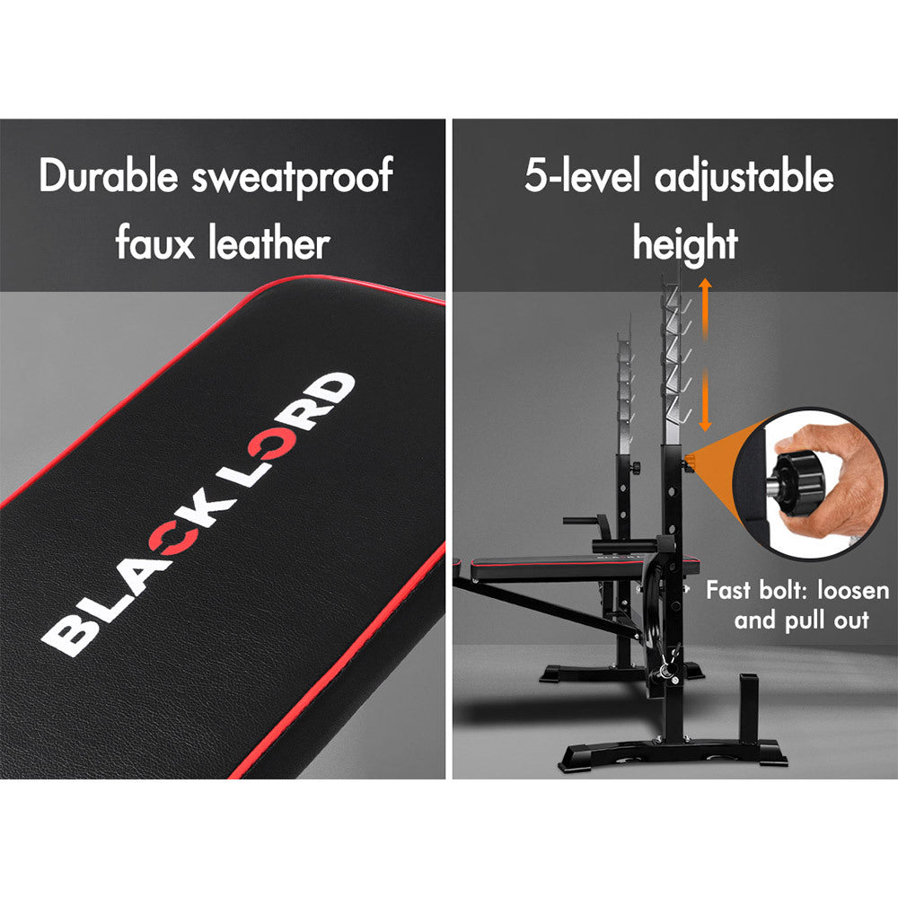 BLACK LORD Weight Bench 12in1 Press Multi-Station Fitness Home Gym Equipment