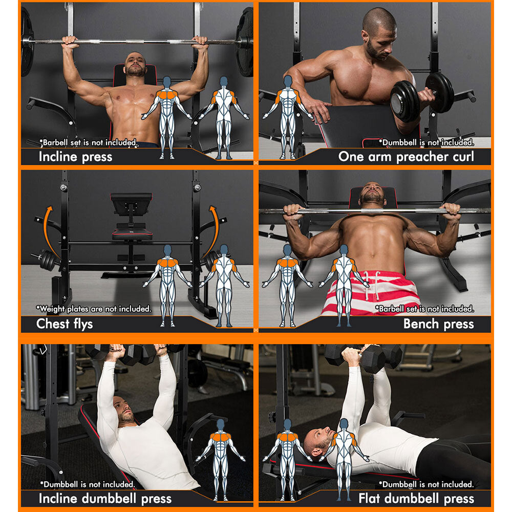 BLACK LORD Weight Bench 12in1 Press Multi-Station Fitness Home Gym Equipment
