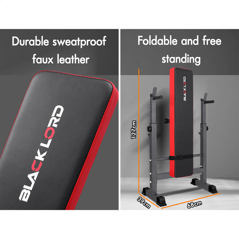 BLACK LORD Weight Bench Squat Rack Press