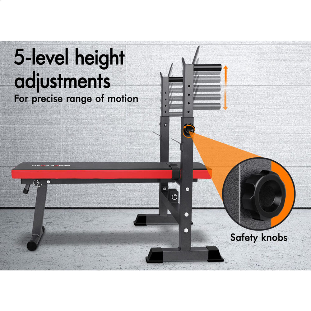 BLACK LORD Weight Bench Squat Rack Press